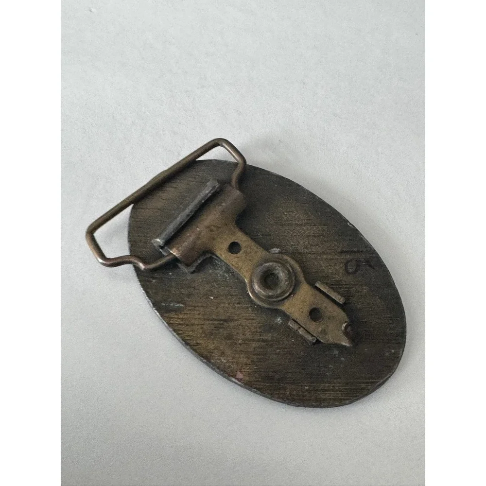 Vintage Castrol Oil Belt Buckle‎ Metal Automotive Racing Logo Lions Patina
